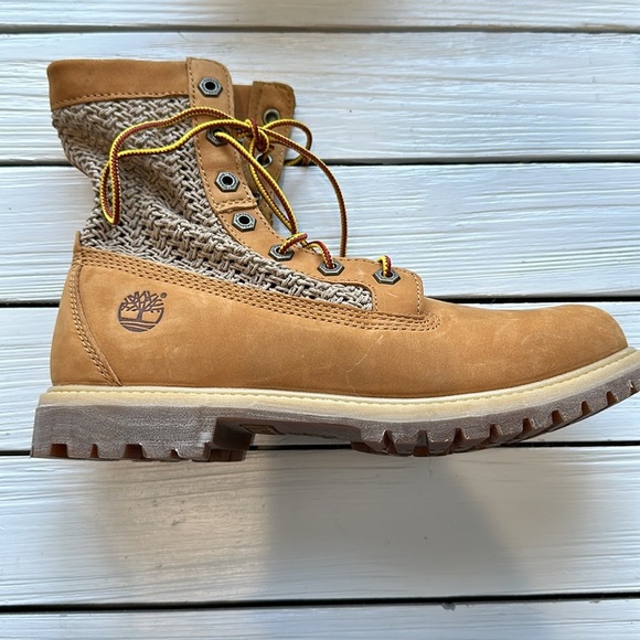 NWOB Timberland Open Weave Boot Wheat size 8 - Picture 3 of 7
